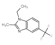 1-乙基-2-甲基-5-三氟甲基-1H-苯并咪唑结构式