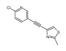 2-chloro-5-(2-methylthiazol-4-ylethynyl)pyridine结构式