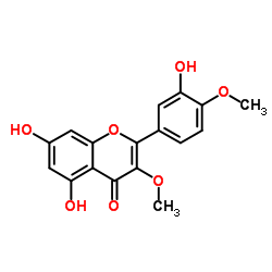 槲皮素3,4'-二甲醚; 5,7,3'-三羟基-3,4'-二甲氧基黄酮结构式