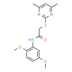 N-(2,5-DIMETHOXYPHENYL)-2-[(4,6-DIMETHYL-2-PYRIMIDINYL)SULFANYL]ACETAMIDE结构式