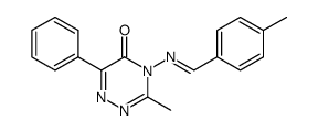 3-methyl-4-(4-methyl-benzylideneamino)-6-phenyl-4H-[1,2,4]triazin-5-one结构式