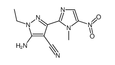 5-amino-1-ethyl-3-(1-methyl-5-nitro-1H-imidazol-2-yl)-1H-pyrazole-4-carbonitrile Structure