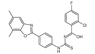 Benzamide, 2-chloro-N-[[[4-(5,7-dimethyl-2-benzoxazolyl)phenyl]amino]thioxomethyl]-4-fluoro- (9CI) picture
