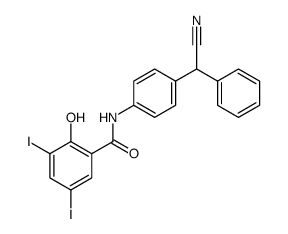 N-[4-[cyano(phenyl)methyl]phenyl]-2-hydroxy-3,5-diiodobenzamide Structure