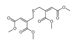 dimethyl 2-[(4-methoxy-2-methoxycarbonyl-4-oxobut-2-enyl)sulfanylmethyl]but-2-enedioate Structure