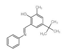 Phenol,4-(1,1-dimethylethyl)-2-methyl-6-[(phenylimino)methyl]- structure