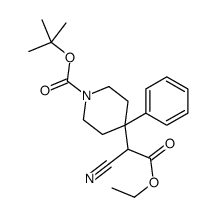 4-(1-氰基-2-乙氧基-2-氧代乙基)-4-苯基哌啶-1-羧酸叔丁酯结构式