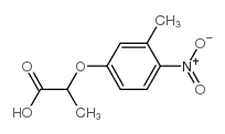2-(3-甲基-4-硝基苯氧基)丙酸结构式