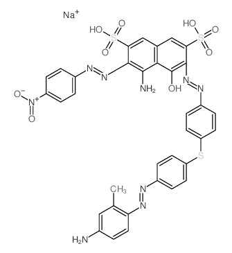 2,7-Naphthalenedisulfonicacid,4-amino-6-[2-[4-[[4-[2-(4-amino-2-methylphenyl)diazenyl]phenyl]thio]phenyl]diazenyl]-5-hydroxy-3-[2-(4-nitrophenyl)diazenyl]-,sodium salt (1:2) Structure