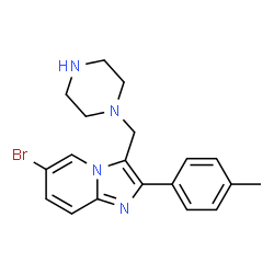 6-BROMO-3-PIPERAZIN-1-YLMETHYL-2-P-TOLYL-IMIDAZO[1,2-A]PYRIDINE Structure
