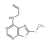 8-methylsulfanyl-N-prop-2-enyl-9-thia-2,4,7-triazabicyclo[4.3.0]nona-1,3,5,7-tetraen-5-amine结构式
