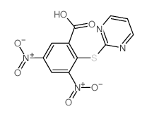 3,5-dinitro-2-pyrimidin-2-ylsulfanyl-benzoic acid Structure