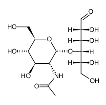 4-O-(2-乙酰氨基-2-脱氧-α-D-吡喃葡萄糖基)-D-半乳糖结构式