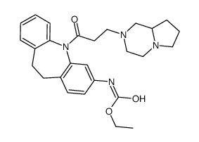 Carbamic acid, (5-(3-(hexahydropyrrolo(1,2-a)pyrazine-2(1H)-yl)-1-oxop ropyl)-10,11-dihydro-5H-dibenz(b,f)azepin-3-yl)-, ethyl ester结构式