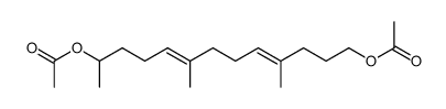 4,8-dimethyl-4(E),8(E)-tridecadiene-1,12-diol diacetate结构式