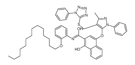 1-羟基-4-[[3-甲基-1-苯基-4-[[(1-苯基-1H-四唑-5-基)-硫代]-甲基]-1H-吡唑-5-基]氧基]-N-(2-十四烷氧苯基)-2-萘甲酰胺结构式