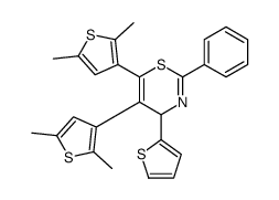 5,6-bis(2,5-dimethylthiophen-3-yl)-2-phenyl-4-thiophen-2-yl-4H-1,3-thiazine结构式