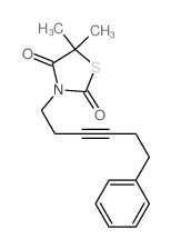 5,5-dimethyl-3-(6-phenylhex-3-ynyl)thiazolidine-2,4-dione结构式