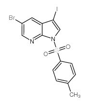 5-溴-3-碘-1-[(4-甲基苯基)磺酰基]-1H-吡咯并[2,3-B]吡啶结构式