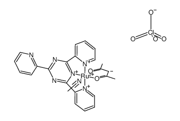 [Ru(II)(2,4,6-tris(2-pyridyl)-1,3,5-triazine)(acetylacetonate)(MeCN)]ClO4 Structure