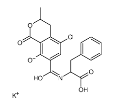 potassium,2-[(5-chloro-8-hydroxy-3-methyl-1-oxo-3,4-dihydroisochromene-7-carbonyl)amino]-3-phenylpropanoate Structure