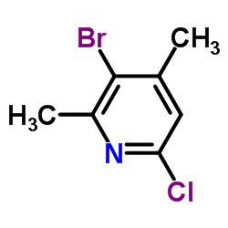 2-氯-5-溴-4,6-二甲基吡啶结构式