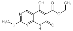5-羟基-2-(甲基硫代)-7-氧代-7,8-二氢吡啶并[2,3-d]嘧啶-6-羧酸乙酯结构式