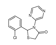 2-(2-chlorophenyl)-3-pyrazin-2-yl-1,3-thiazolidin-4-one Structure