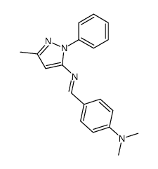 N,N-dimethyl-4-(((3-methyl-1-phenyl-1H-pyrazol-5-yl)imino)methyl)aniline Structure