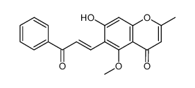 7-hydroxy-5-methoxy-2-methyl-6-<3-phenyl-3-oxoprop-1-en-1-yl>benzopyran-4(H)-one Structure