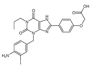 2-[4-[3-[(4-amino-3-iodophenyl)methyl]-2,6-dioxo-1-propyl-7H-purin-8-yl]phenoxy]acetic acid结构式