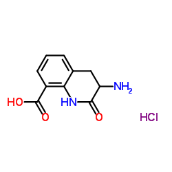3-氨基1,2,3,4-四氢-2-氧代-8-喹啉羧酸一盐酸盐结构式