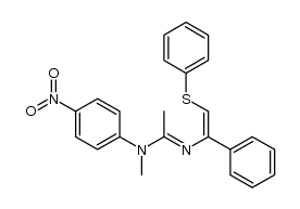 N-methyl-N-(4-nitrophenyl)-N-[1-phenyl-2-(phenylthio)vinyl]acetamidine结构式