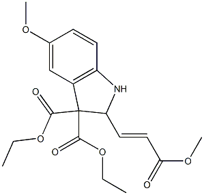 diethyl (E)-5-methoxy-2-(3-methoxy-3-oxoprop-1-en-1-yl)indoline-3,3-dicarboxylate结构式
