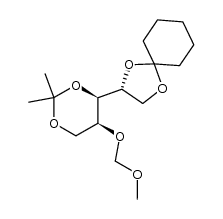 (R)-2-((4R,5S)-5-(methoxymethoxy)-2,2-dimethyl-1,3-dioxan-4-yl)-1,4-dioxaspiro[4.5]decane结构式