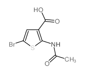 2-(乙酰基氨基)-5-溴-3-噻吩羧酸结构式