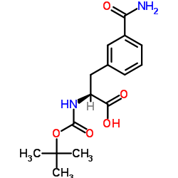 Boc-D-3-氨基甲酰基苯丙氨酸结构式