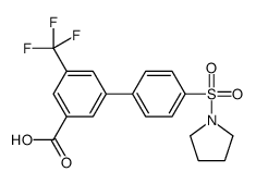 3-(4-pyrrolidin-1-ylsulfonylphenyl)-5-(trifluoromethyl)benzoic acid Structure