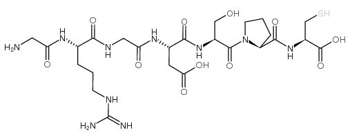 甘氨酰-精氨酰-甘氨酰-天冬氨酰-丝氨酰-脯氨酰-半胱氨酸结构式