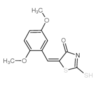 (5E)-5-(2,5-二甲氧基亚苄基)-2-疏基-1,3-噻唑-4(5H)-酮结构式
