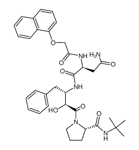 (S)-N-tert-butyl-3-[(2S,3S)-3-[(S)-2-(1-naphthoxyacetyl)aminosuccinamyl]amino-2-hydroxy-4-phenylbutanoyl]pyrrolidine-2-carboxamide结构式