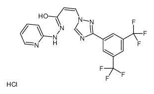 (Z)-3-[3-[3,5-bis(trifluoromethyl)phenyl]-1,2,4-triazol-1-yl]-N'-pyridin-2-ylprop-2-enehydrazide,hydrochloride结构式
