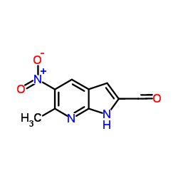 6-Methyl-5-nitro-1H-pyrrolo[2,3-b]pyridine-2-carbaldehyde structure