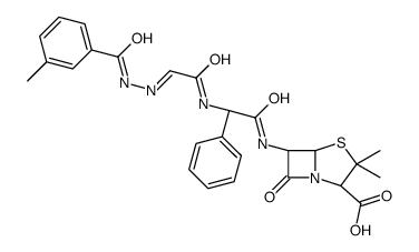(2S,5R,6R)-3,3-dimethyl-6-[[2-[[(2E)-2-[(3-methylbenzoyl)hydrazinylidene]acetyl]amino]-2-phenylacetyl]amino]-7-oxo-4-thia-1-azabicyclo[3.2.0]heptane-2-carboxylic acid Structure