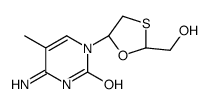 4-amino-1-[(2S,5S)-2-(hydroxymethyl)-1,3-oxathiolan-5-yl]-5-methylpyrimidin-2-one结构式