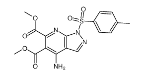 dimethyl 4-amino-1-(p-toluenesulfonyl)pyrazolo(3,4-b)pyridine-5,6-dicarboxylate结构式