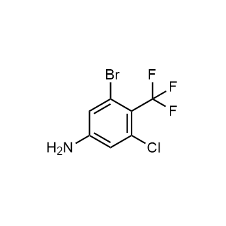 3-溴-5-氯-4-(三氟甲基)苯胺结构式