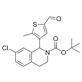 叔丁基7-氯-1-(5-甲酰基-2-甲基噻吩-3-基)-3,4-二氢异喹啉-2(1H)-羧酸酯结构式