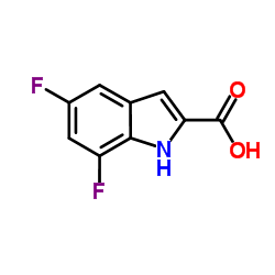 5,7-二氟-1H-吲哚-2-羧酸结构式