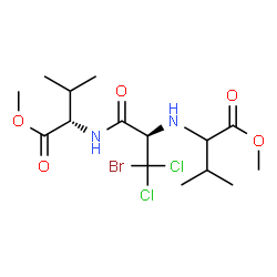 Valine, 3-bromo-3,3-dichloro-N-[1-(methoxycarbonyl)-2-methylpropyl]alanyl-, methyl ester (9CI) Structure